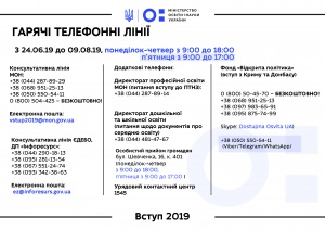 Інформаційні матеріали для абітурієнтів